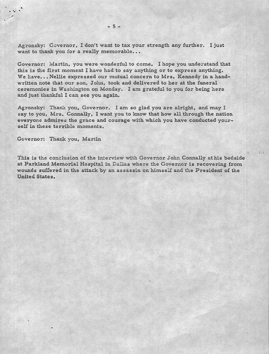 Connally interview with Agronsky, page 5